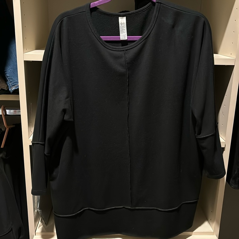 Spanx Black Dolman Top 3/4 Sleeve Black Medium